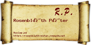 Rosenblüth Péter névjegykártya
